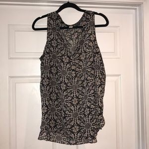 Floral Boho Sheer Top Black|Grey|White XL